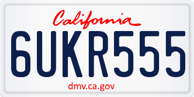 CA license plate 6UKR555