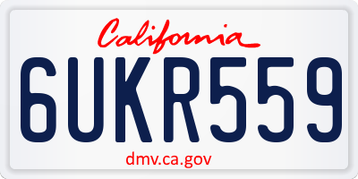 CA license plate 6UKR559