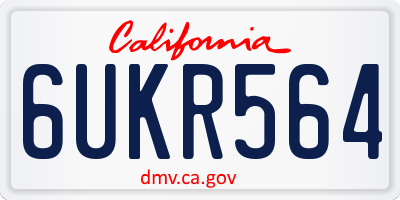 CA license plate 6UKR564