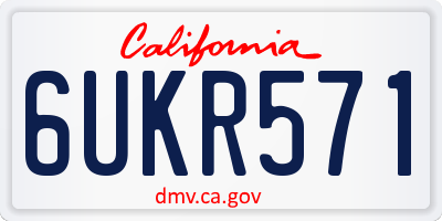 CA license plate 6UKR571
