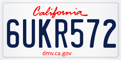 CA license plate 6UKR572