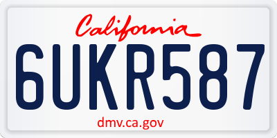 CA license plate 6UKR587