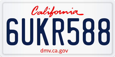 CA license plate 6UKR588