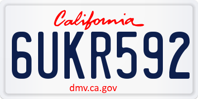 CA license plate 6UKR592