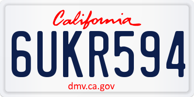 CA license plate 6UKR594