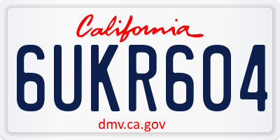CA license plate 6UKR604