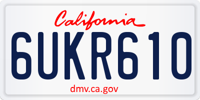 CA license plate 6UKR610