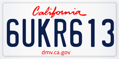 CA license plate 6UKR613