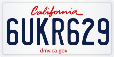 CA license plate 6UKR629