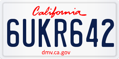 CA license plate 6UKR642