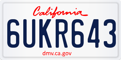 CA license plate 6UKR643