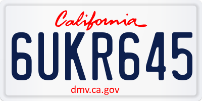 CA license plate 6UKR645