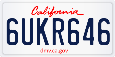 CA license plate 6UKR646