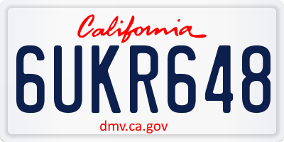 CA license plate 6UKR648