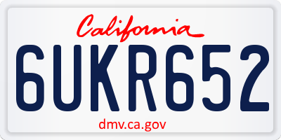CA license plate 6UKR652