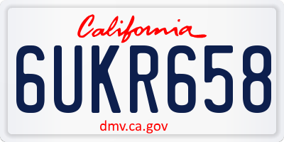 CA license plate 6UKR658