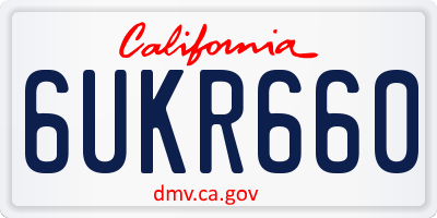 CA license plate 6UKR660