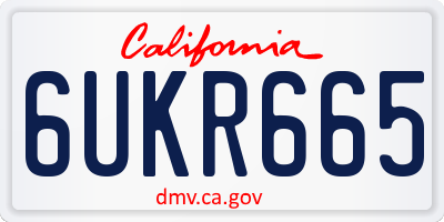 CA license plate 6UKR665
