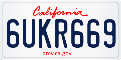 CA license plate 6UKR669