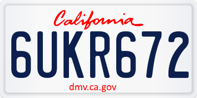 CA license plate 6UKR672