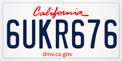 CA license plate 6UKR676