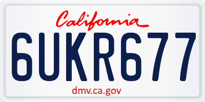 CA license plate 6UKR677