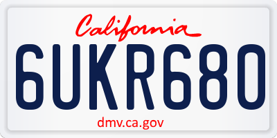 CA license plate 6UKR680