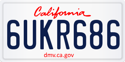 CA license plate 6UKR686