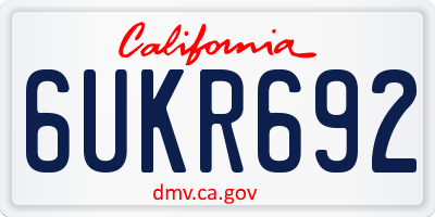 CA license plate 6UKR692