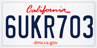 CA license plate 6UKR703