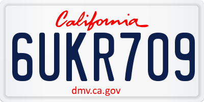 CA license plate 6UKR709
