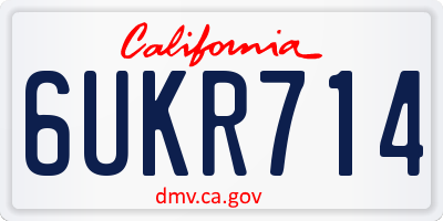 CA license plate 6UKR714