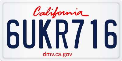 CA license plate 6UKR716