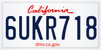 CA license plate 6UKR718