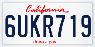 CA license plate 6UKR719