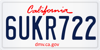 CA license plate 6UKR722