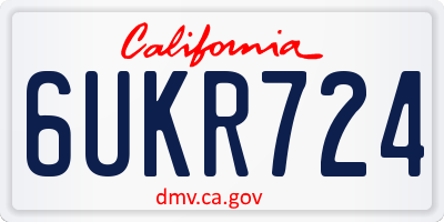 CA license plate 6UKR724