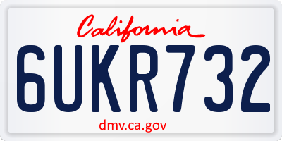 CA license plate 6UKR732