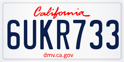 CA license plate 6UKR733