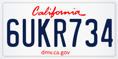 CA license plate 6UKR734