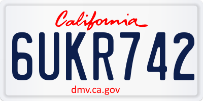 CA license plate 6UKR742
