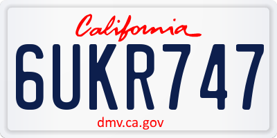 CA license plate 6UKR747