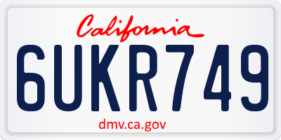 CA license plate 6UKR749