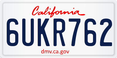 CA license plate 6UKR762