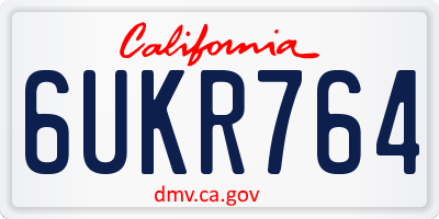 CA license plate 6UKR764