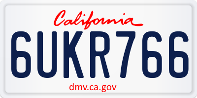 CA license plate 6UKR766