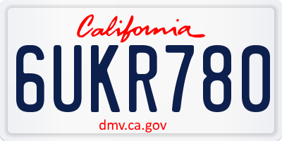 CA license plate 6UKR780