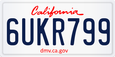 CA license plate 6UKR799
