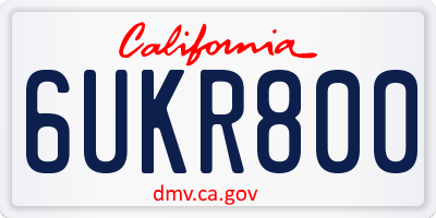 CA license plate 6UKR800