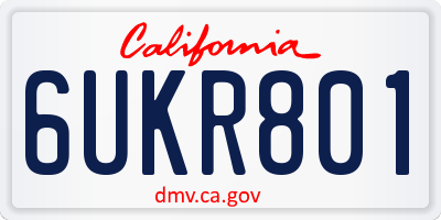 CA license plate 6UKR801
